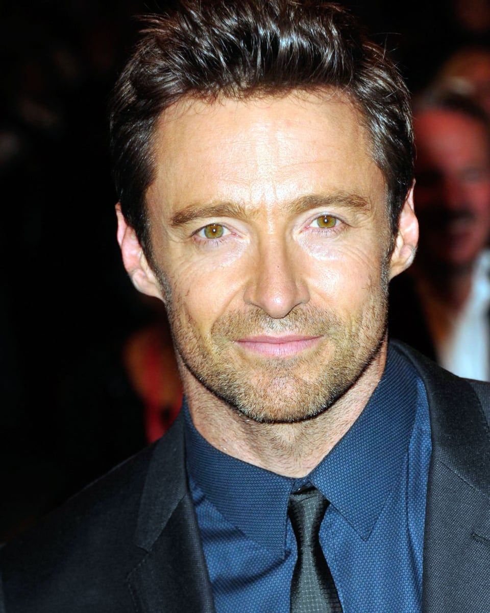 Porträt von Hugh Jackman in Anzug mit Krawatte, am Toronto Film Festival, 2013.