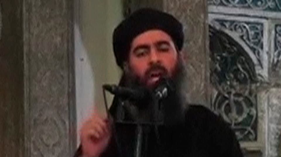 Abu Bakr al-Baghdadi in einer Moschee.