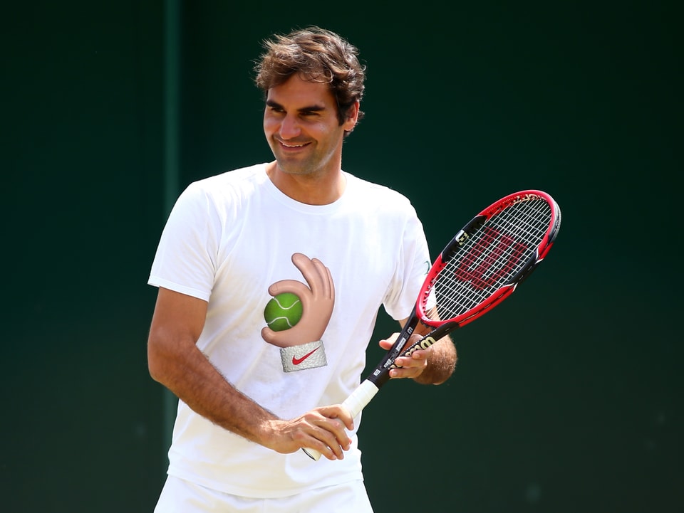 Federer lachend