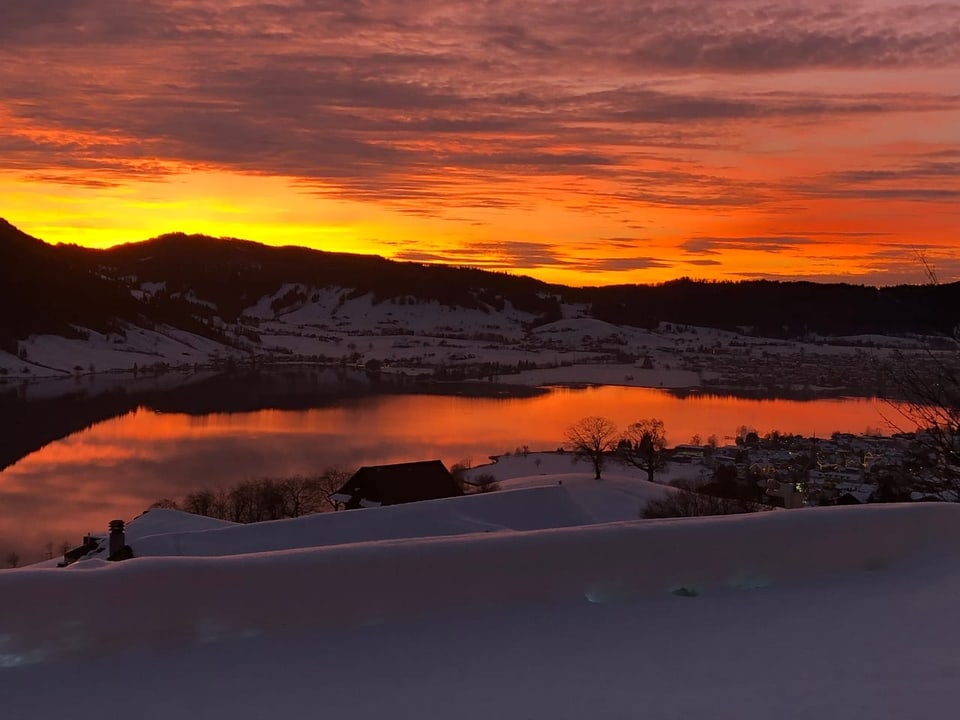 Sonnenuntergang in Oberägeri/Alosen 