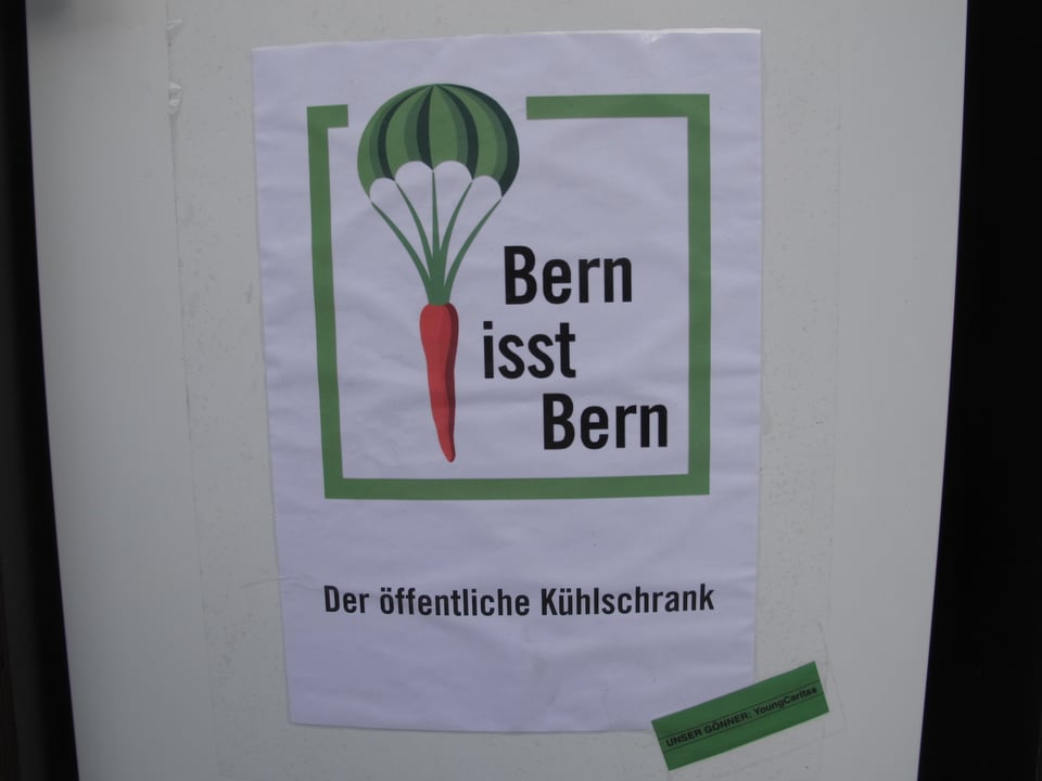 Der Flyer von Bern isst Bern macht deutlich: Das ist ein öffentlicher Kühlschrank.