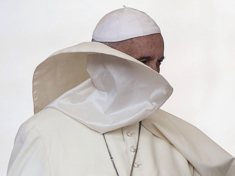 Papst mit Gegenwind.