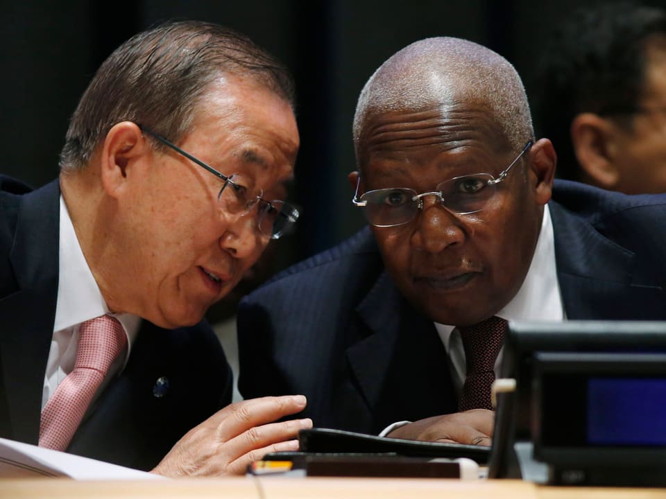  Sam Kutesa und Uno-Generalsekretär Ban Ki Moon im Jahr 2015