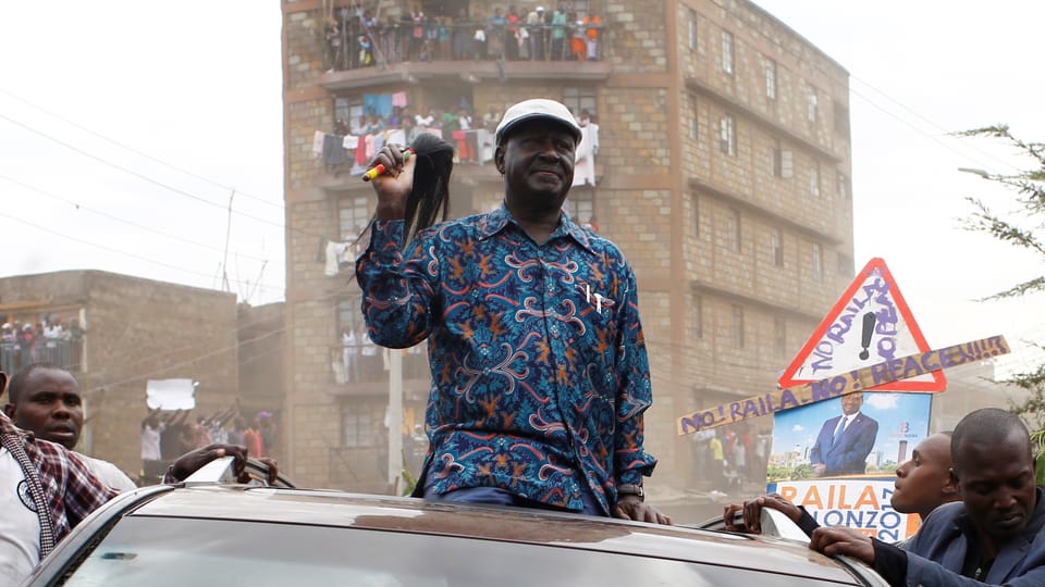 Oppositionsführer Odinga bei einer Kundgebung.