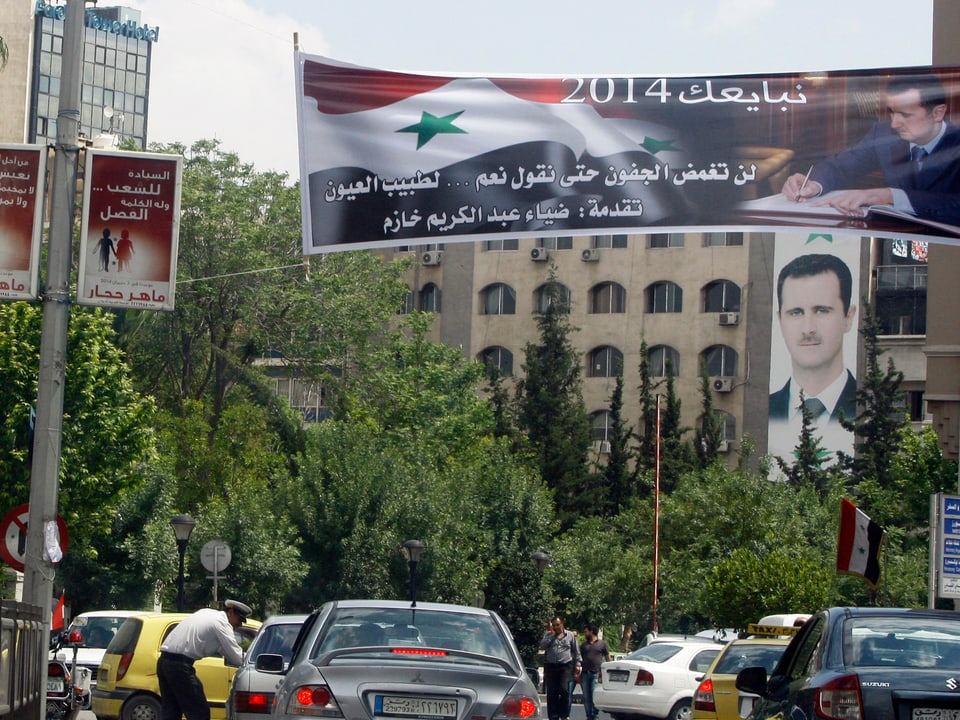 Assad-Plakate in Damaskus