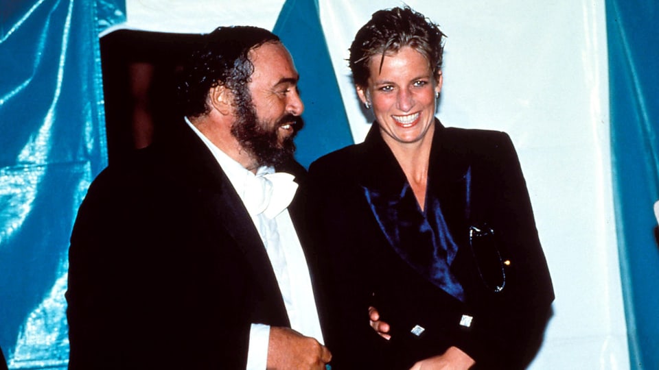 Luciano Pavarotti mit Lady Diana.