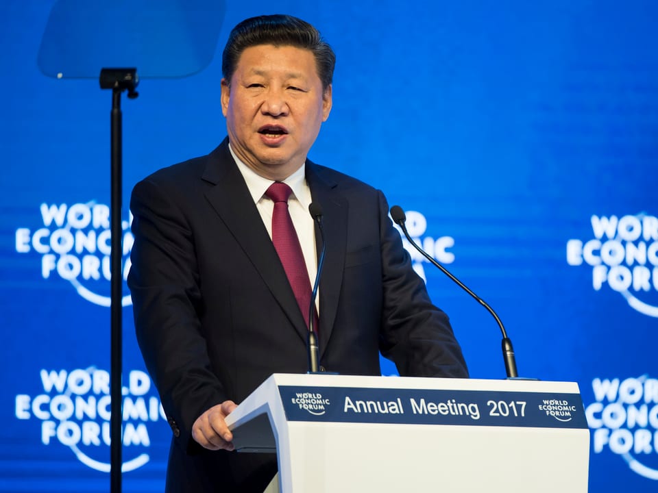Jinping spricht 2017 am WEF in Davos.