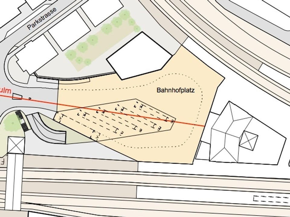 Visualisierung, welche die geplante Neugestaltung des Bahnhofplatzes Arth-Goldau zeigt.