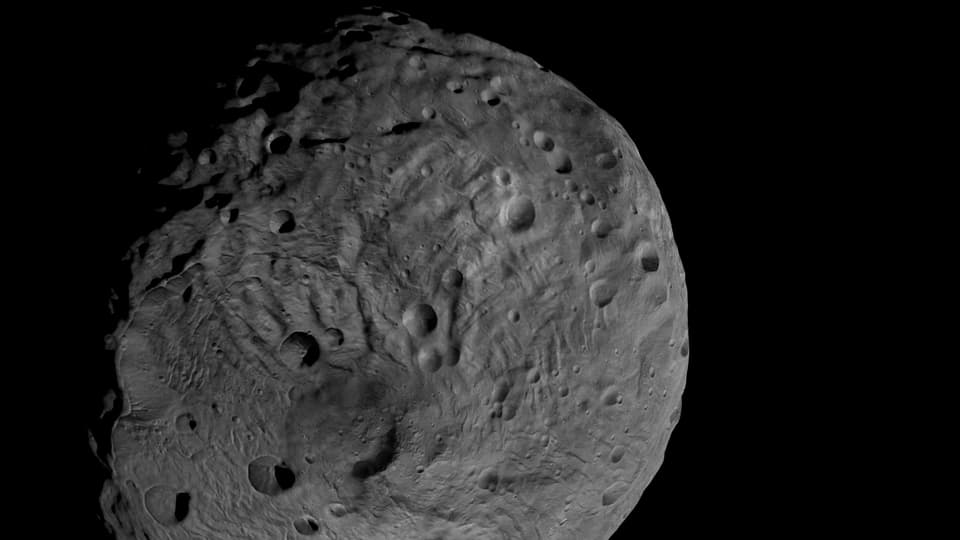 Der Asteroid Vesta, der von der Nasa-Raumsonde Dawn aufgenommen wurde.
