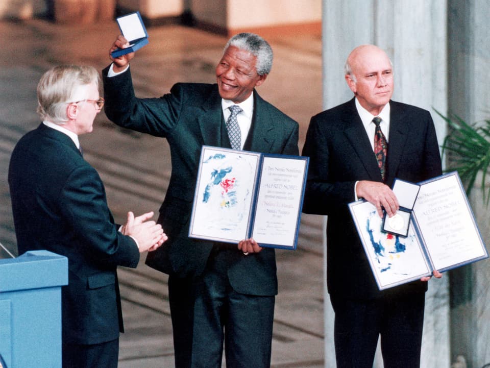 Mandela und de Klerk erhalten Nobelpreis