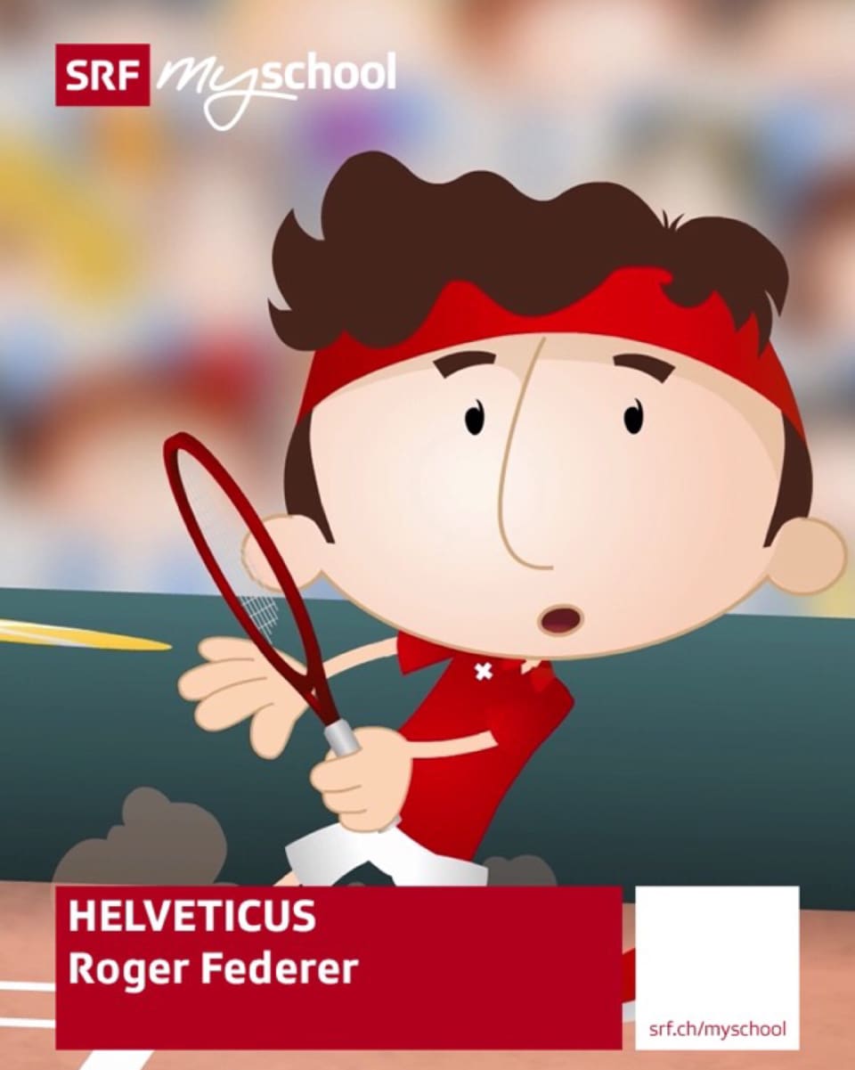 Ein animierter Roger Federer auf dem Titelbild des iBooks «Roger Federer».
