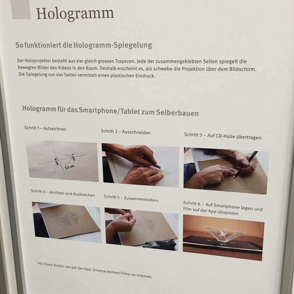 Plakat für die Herstellung eines Hologramms