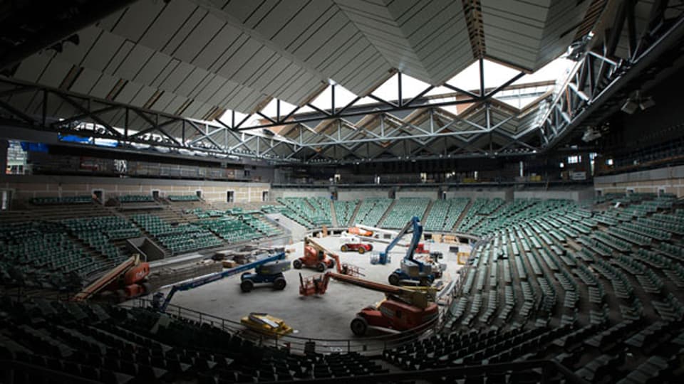 Bauarbeiten in der Margaret Court Arena