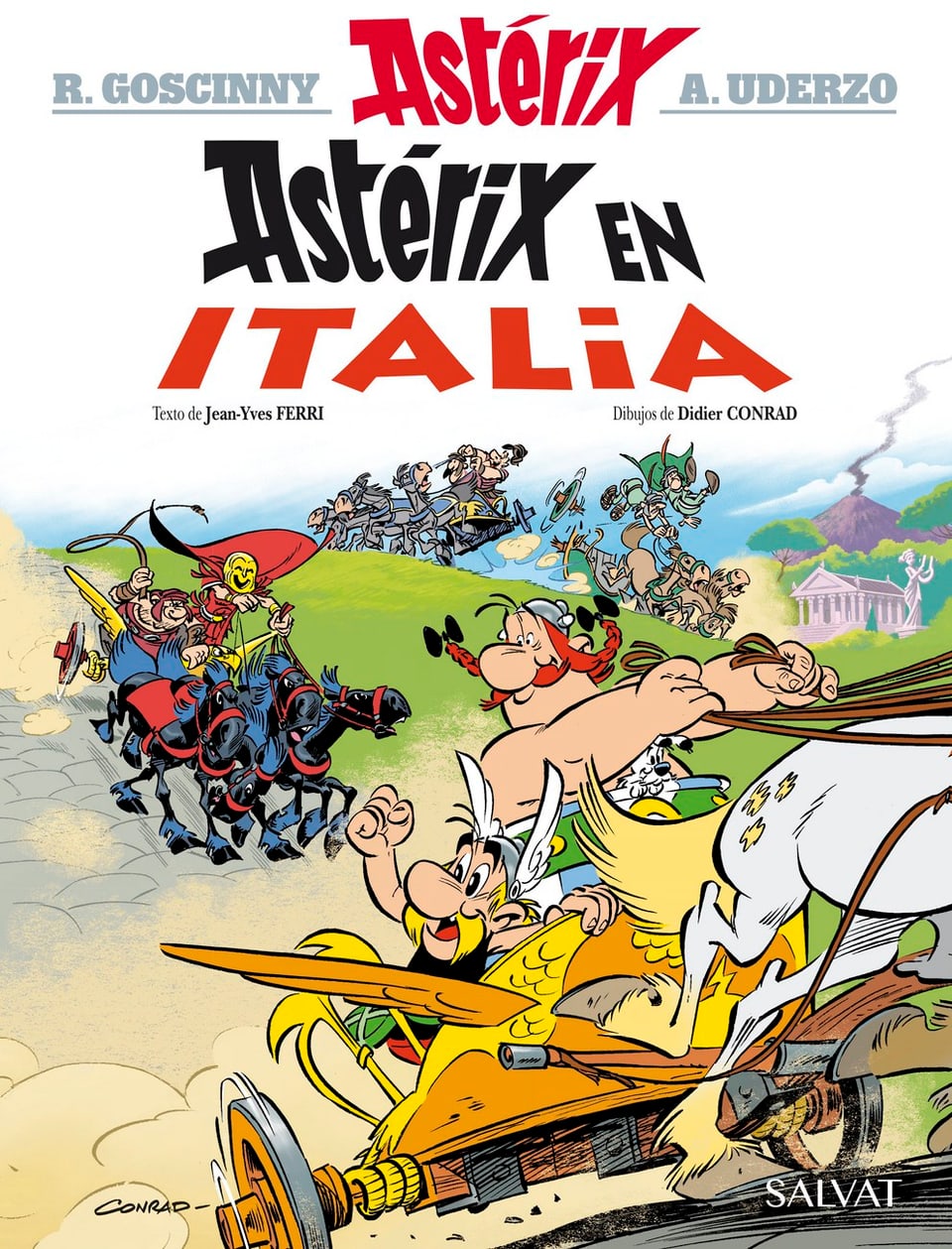 Das Cover des neuen Asterix-Bandes. An den Zügeln: Obelix.
