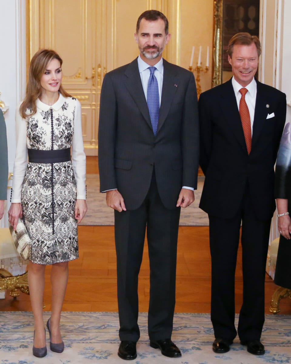 Königin Letizia mit Felipe und Fürst Henri von Luxembourg zu Besuch im «Grand Ducal Palace» in Luxembourg.