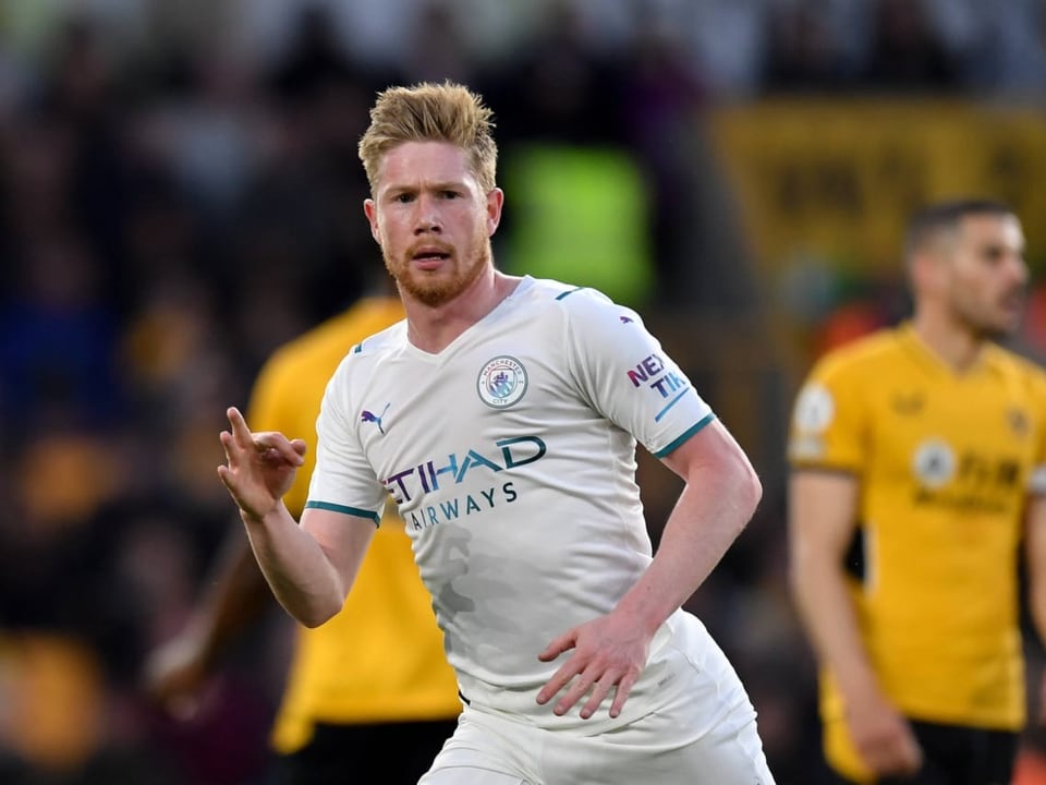 Kevin de Bruyne bei seinem «Quadrupel» gegen Wolverhampton.