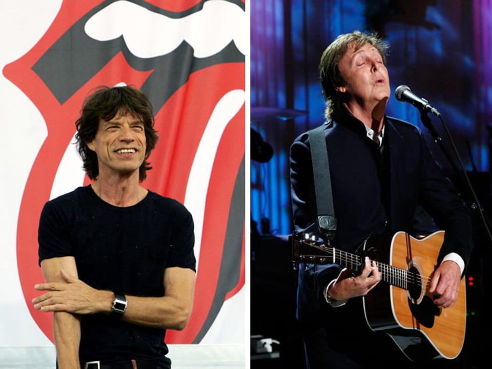 Mick Jagger und Paul McCartney 