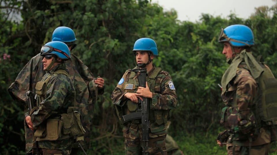 UNO-Soldaten bei einem Einsatz im Kongo.