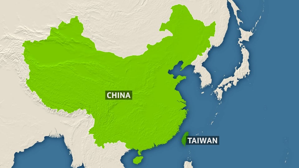 Karte mit Taiwan und China