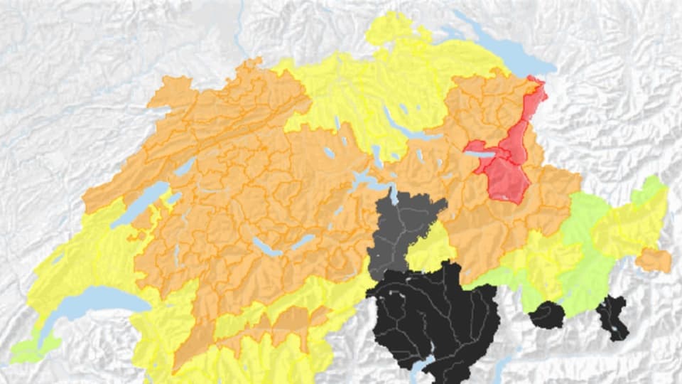 Die Waldbrandgefahr in der Schweiz.