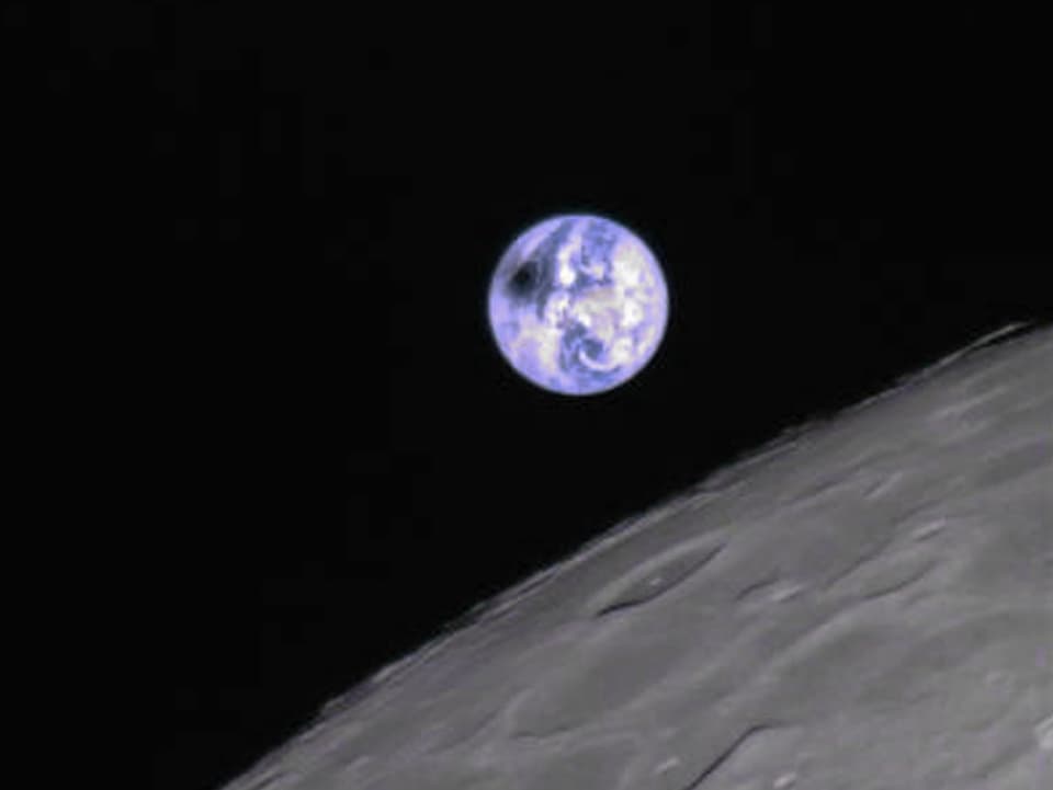 Erde vom Mond aus fotografiert
