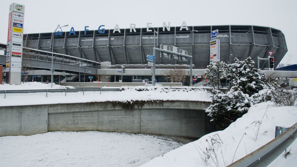 Schnee statt Fussball. Winterliche Verhältnisse in St. Gallen