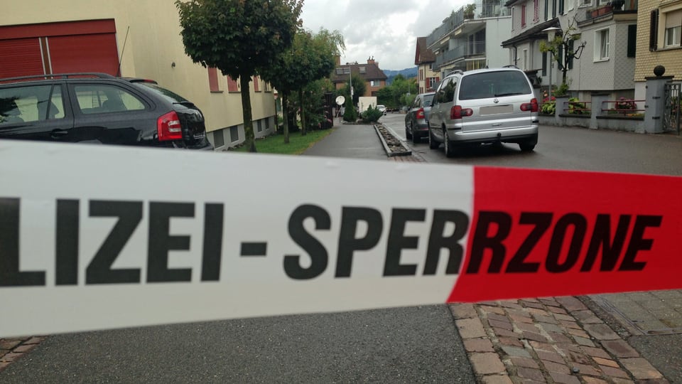 Polizeisperre in Lachen