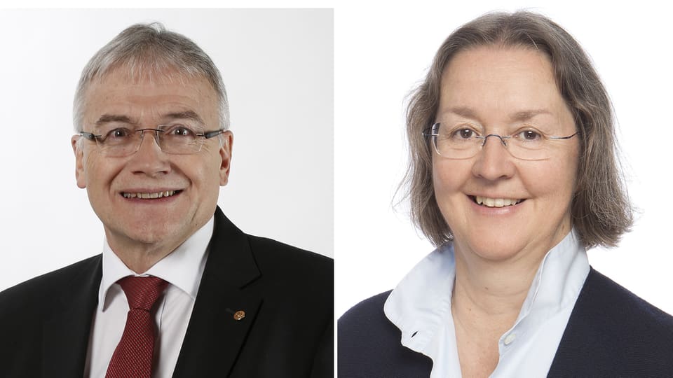 Fotocollage Charles Juillard (CVP) und Elisabeth Baume-Schneider (SP)