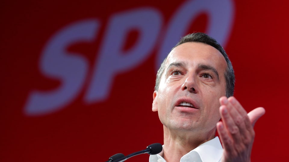 Kern an einer Wahlkampfveranstaltung der SPÖ in Wien (3. August)