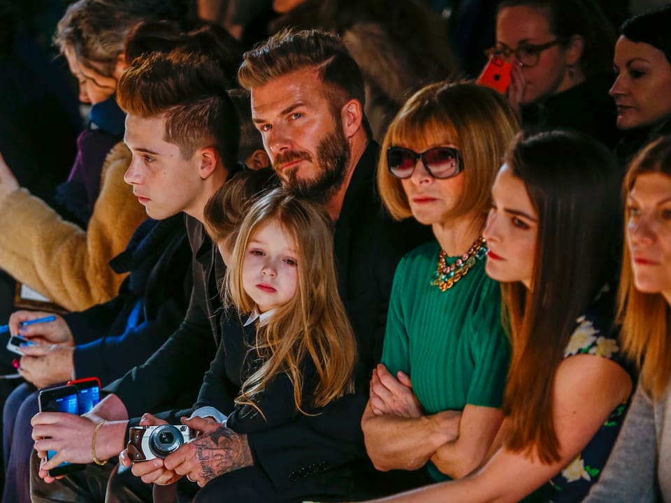 Anna Wintour mit Familie Beckham
