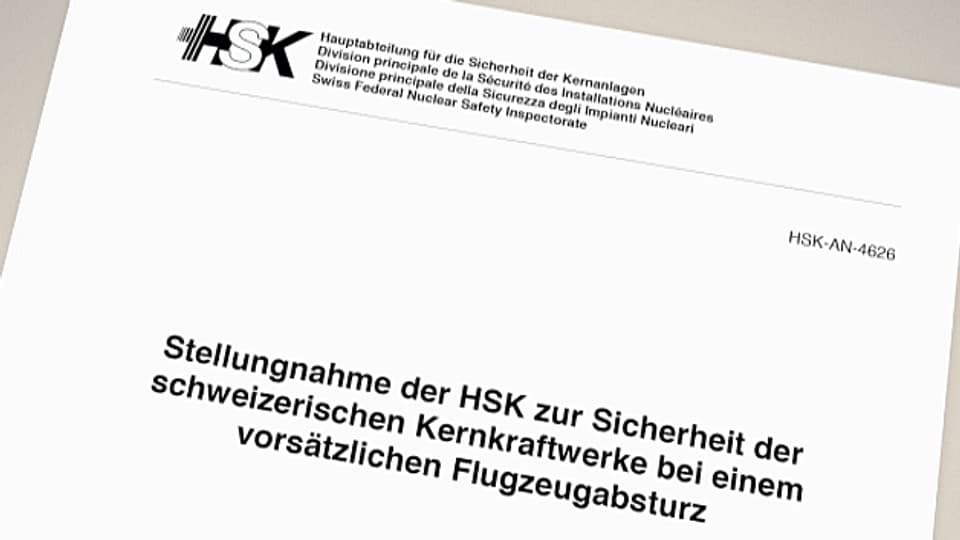 Deckblatt des Berichts des HSK.