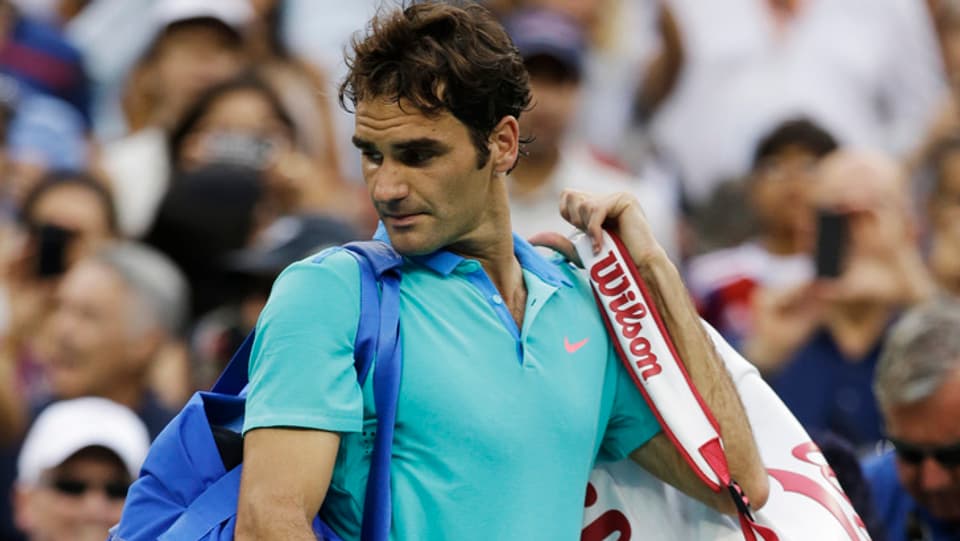 Roger Federer verlässt den Court bei den US Open. 