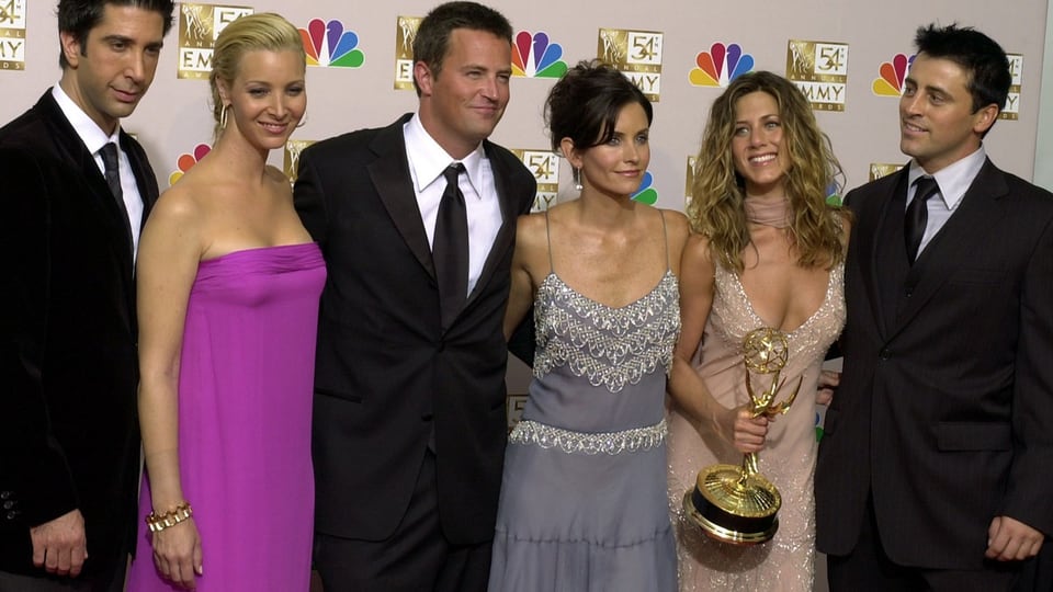 David Schwimmer, Lisa Kudrow, Matthew Perry, Courtney Cox, Jennifer Aniston und Matt LeBlanc bei den Emmys.