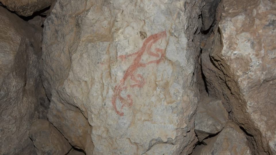 Hethitisches Graffiti im Tunnel