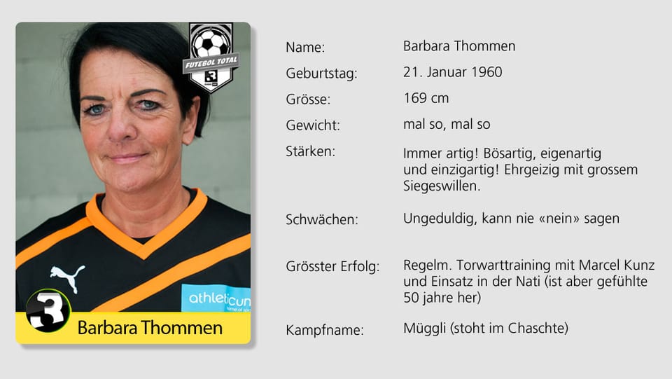 Die Frau im Tor: SRF 3 Hörerin Barbara Thommen.