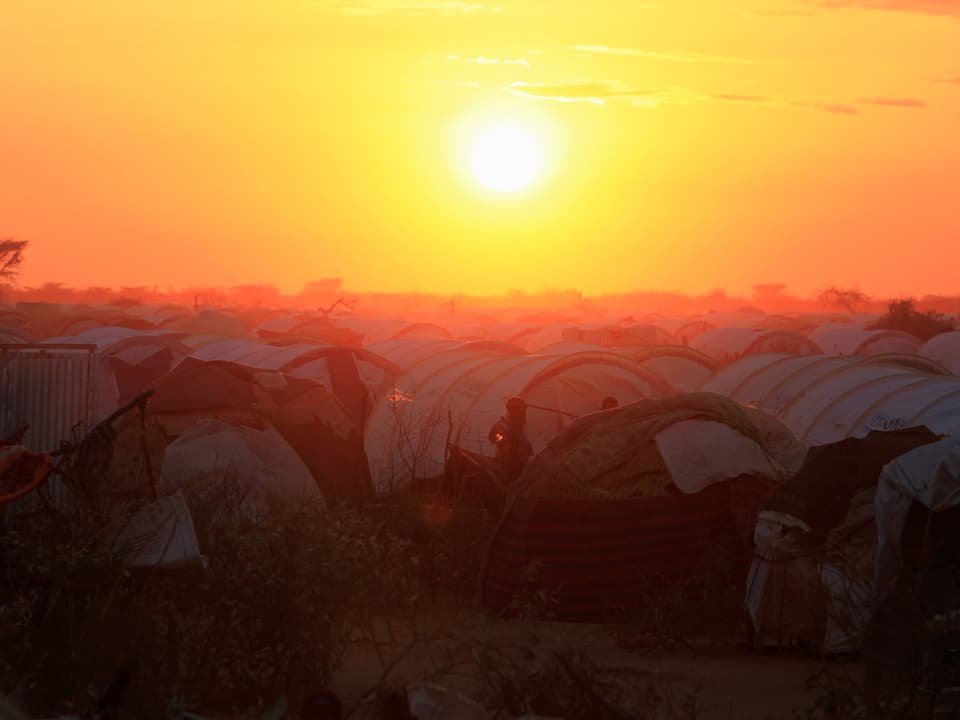 Blick auf Zeltlager im Flüchtlingslager 
