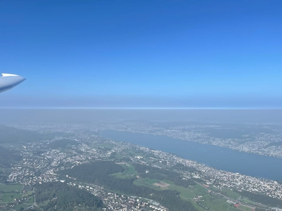 Albispass/ZH Dunstschicht über Zürichsee