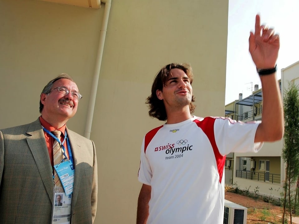 Roger Federer 2004 mit Samuel Schmid.