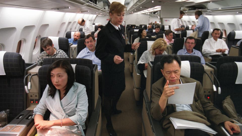Passagiere in der Business Class.