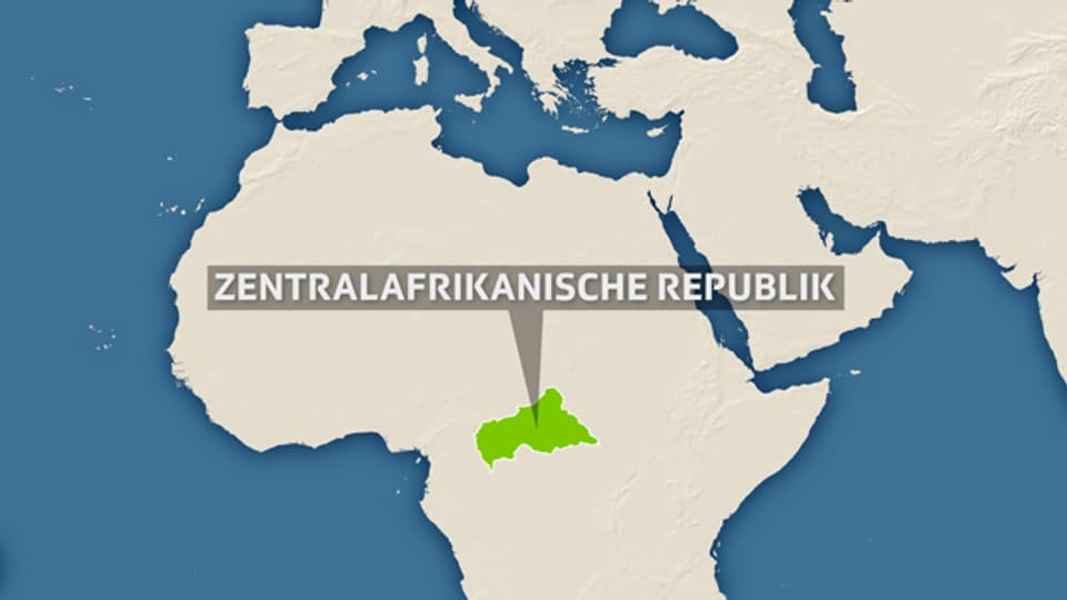 Lage der Zentralafrikanischen Republik in Afrika.
