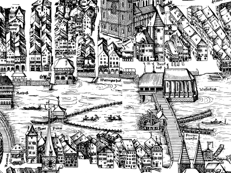 Ein historischer Stadtprospekt aus dem Jahr 1576.