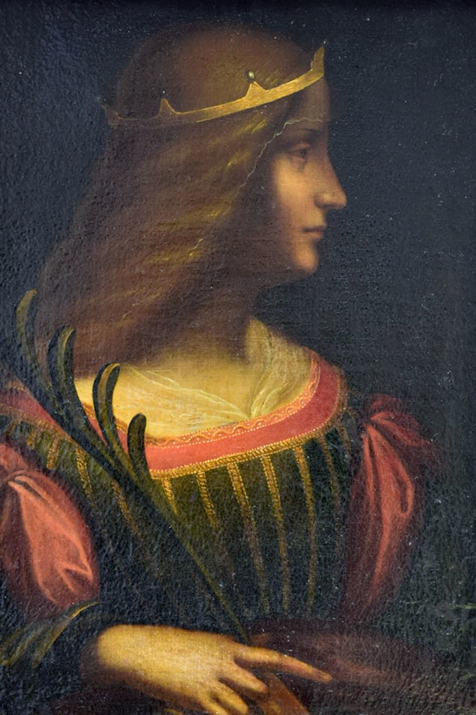 Frau im Profil, gemalt. 