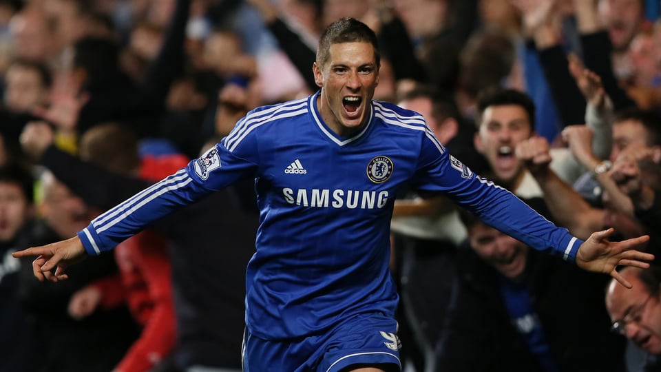 Fernando Torres feiert im Chelsea-Trikot einen Treffer