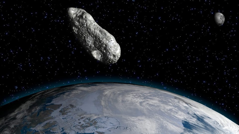 Asteroid über Erde