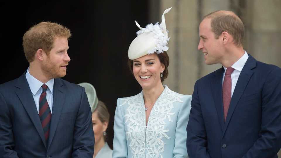 Prinz Harry, Herzogin Catherine und Prinz William.