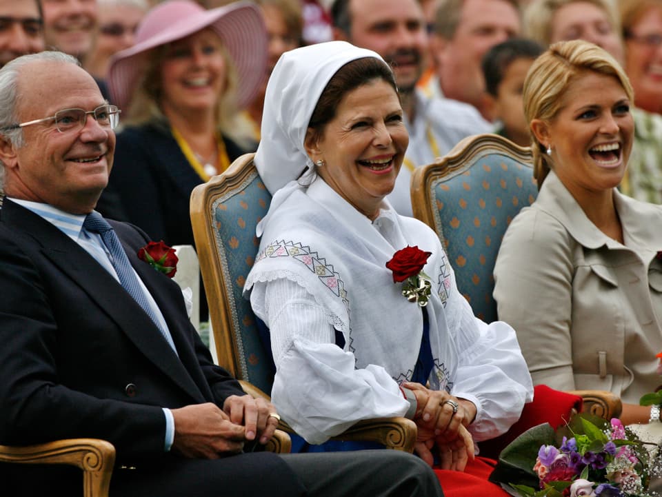 König Carl Gustaf, Königin Silvia und Prinzessin Madeleine