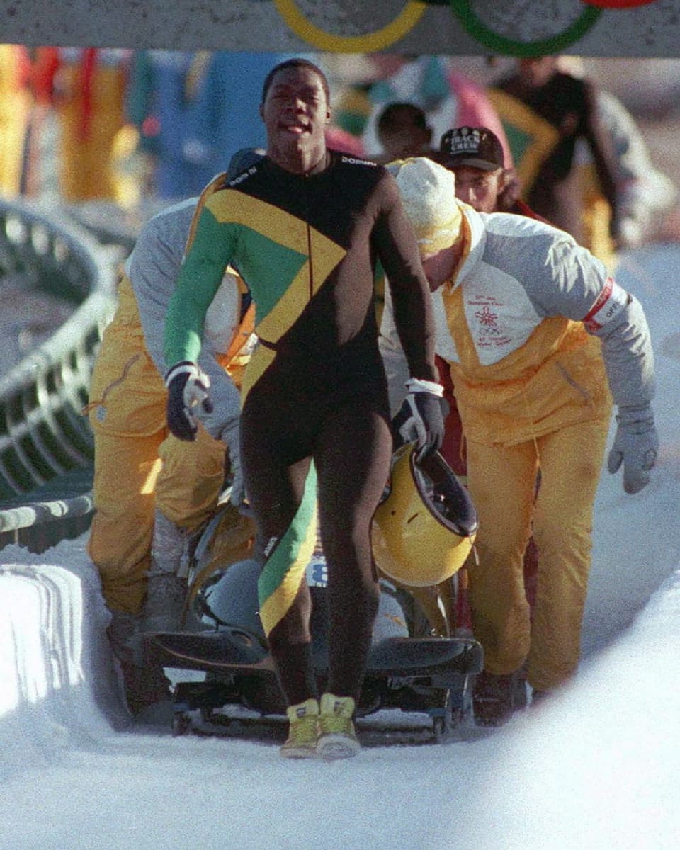 Die Jamaikanische Bobmannschaft 1988 in Calgary