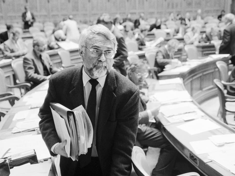 Francis Matthey an der Frühjahrssession des Parlaments am 15. Maerz 1993.