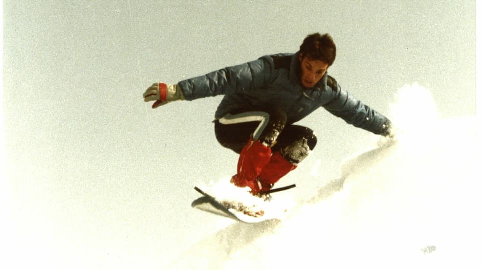 Bernhard Kobel beim Snowboarden