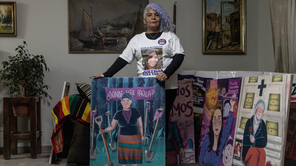 Nancy Cortez, la madre de la asesinada y desaparecida Paola Alvarado.
